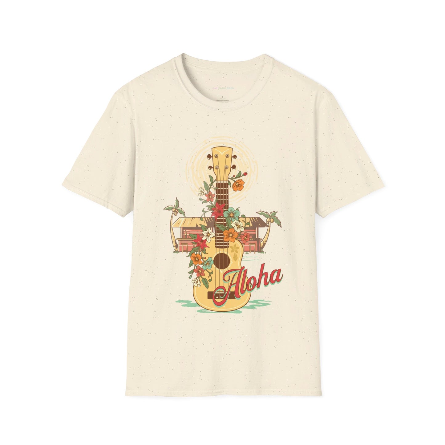 Ukulele Hawaiian design T-Shirt Cotton unisex Tee fits Women or Men