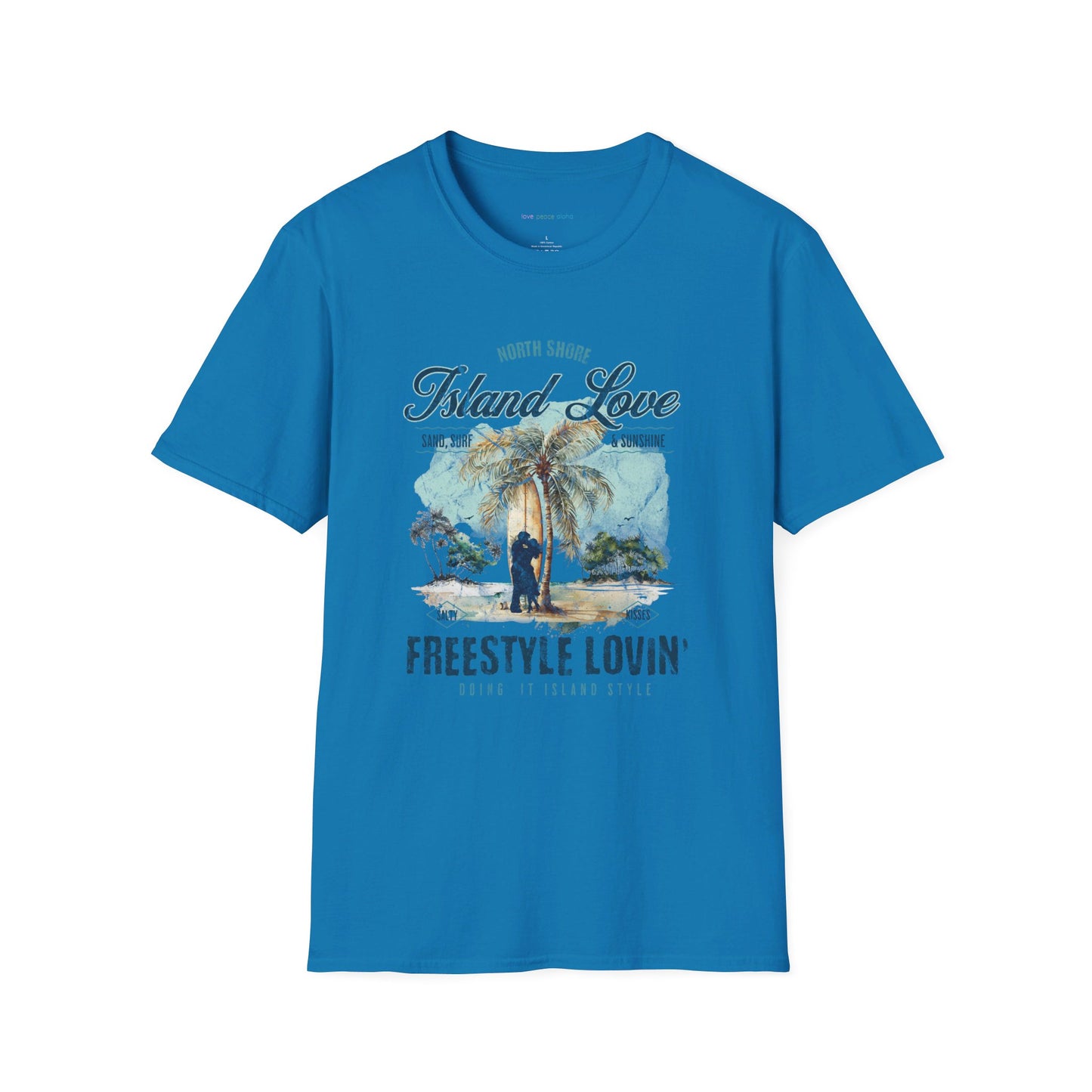 Island Love Hawaiian Design T-Shirt in unisex sizes comfy Cotton Tee