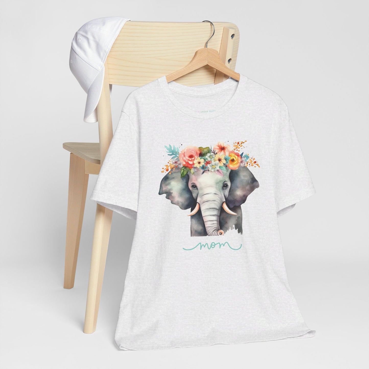 Pretty Elephant with Flower Crown Women's T-Shirt, Sweet Mom Gift Tee!