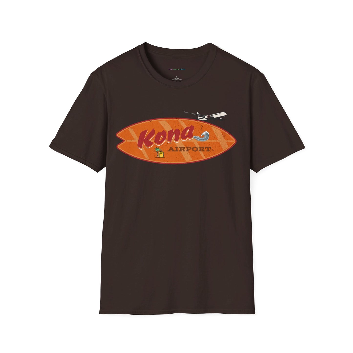 Kona's Retro Airport Hawaii theme Cotton T-Shirt, Unisex Tee