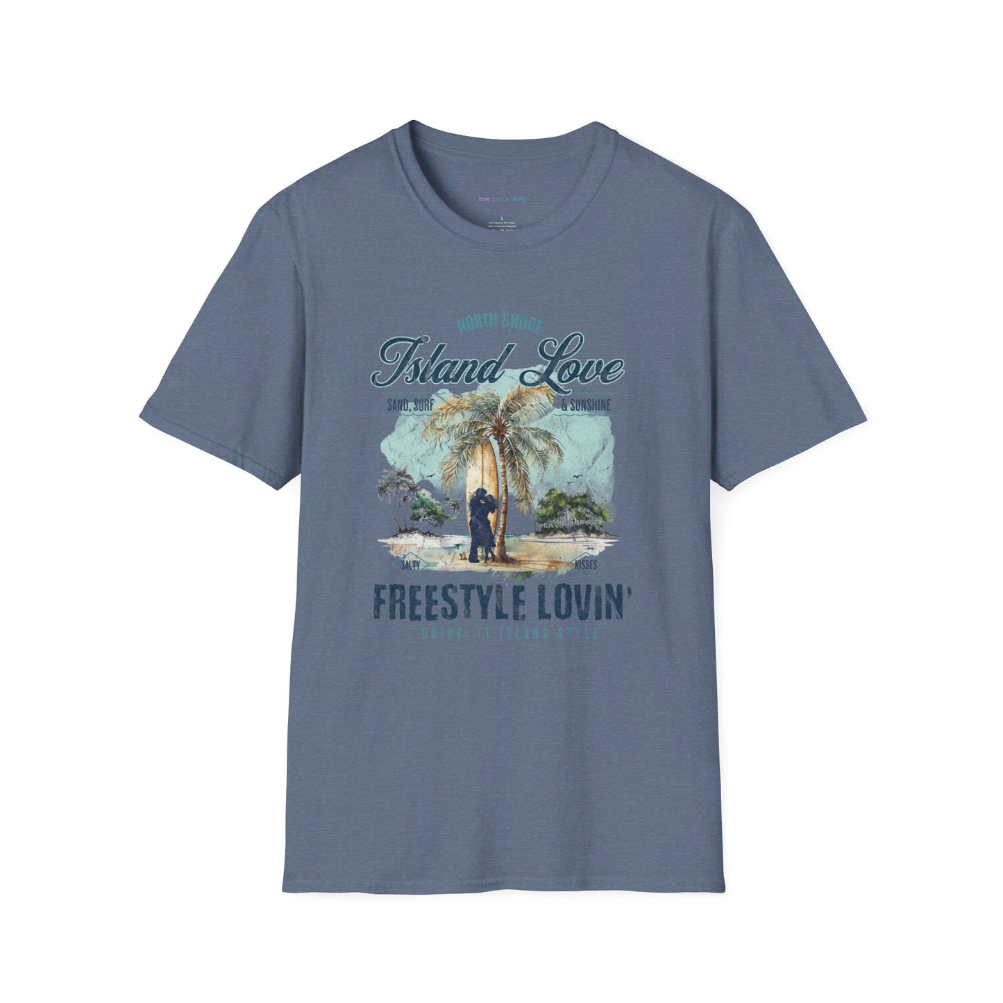Island Love Hawaiian Design T-Shirt in unisex sizes comfy Cotton Tee