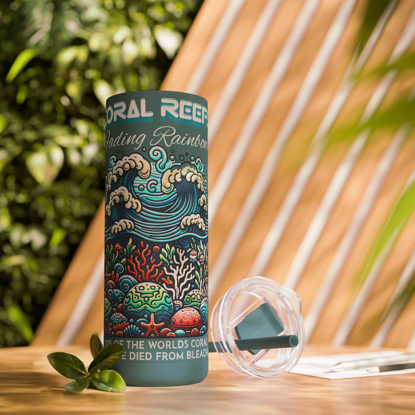 Coral Reefs - Fading Rainbows Maars Maker Skinny Matte Tumbler, 20oz