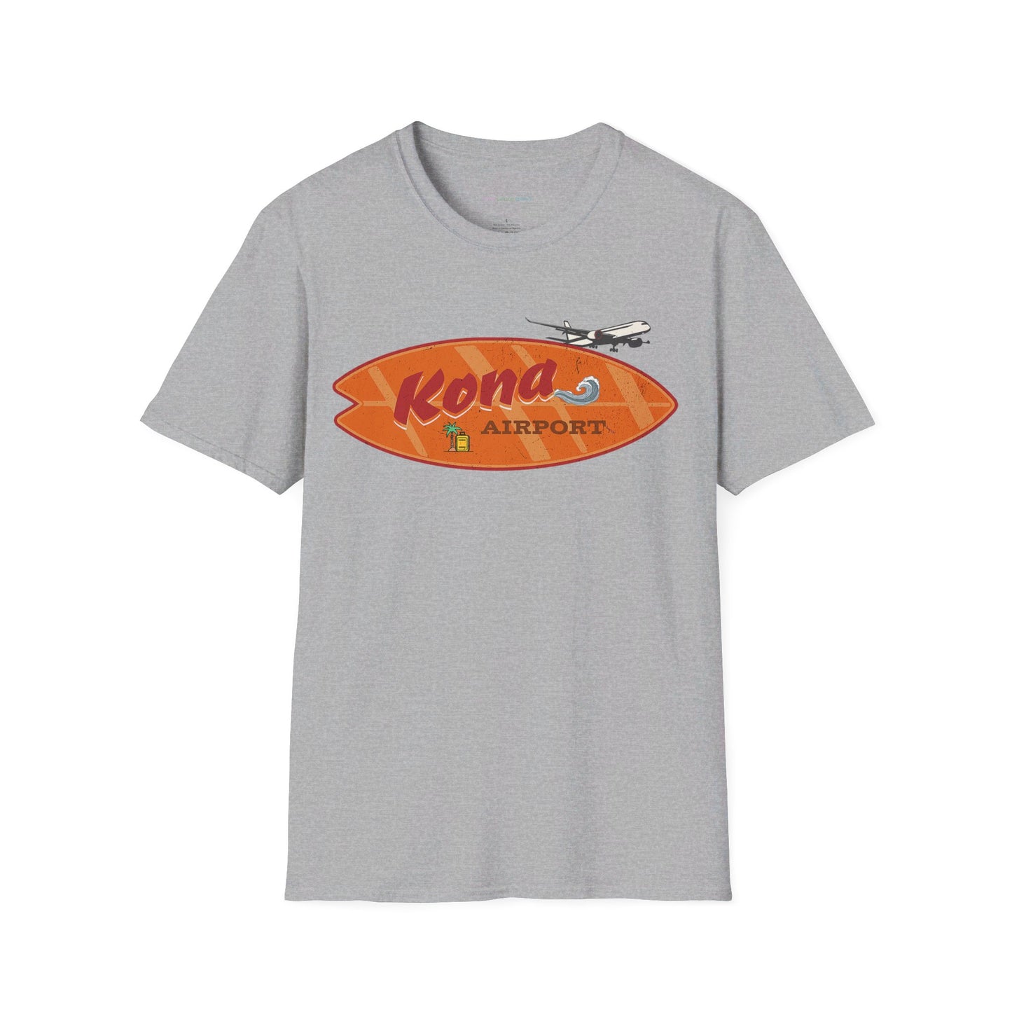Kona's Retro Airport Hawaii theme Cotton T-Shirt, Unisex Tee