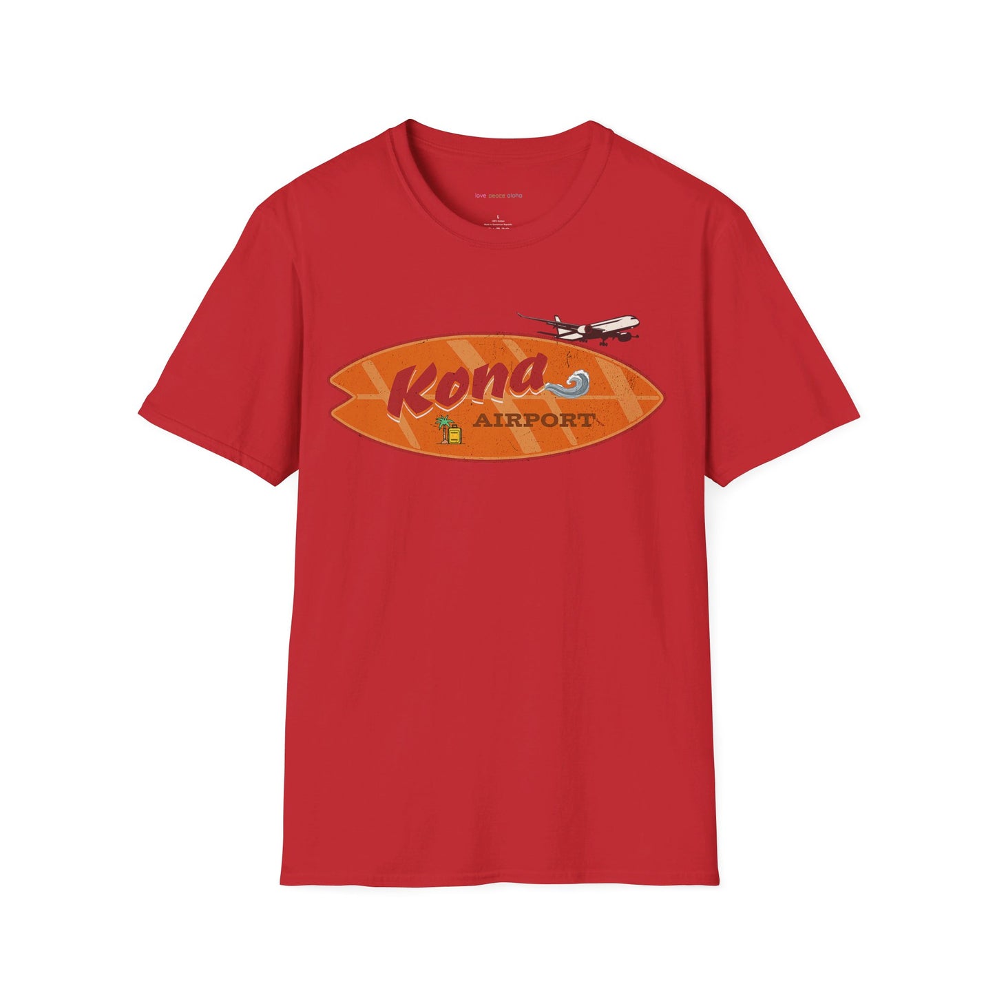 Kona's Retro Airport Hawaii theme Cotton T-Shirt, Unisex Tee