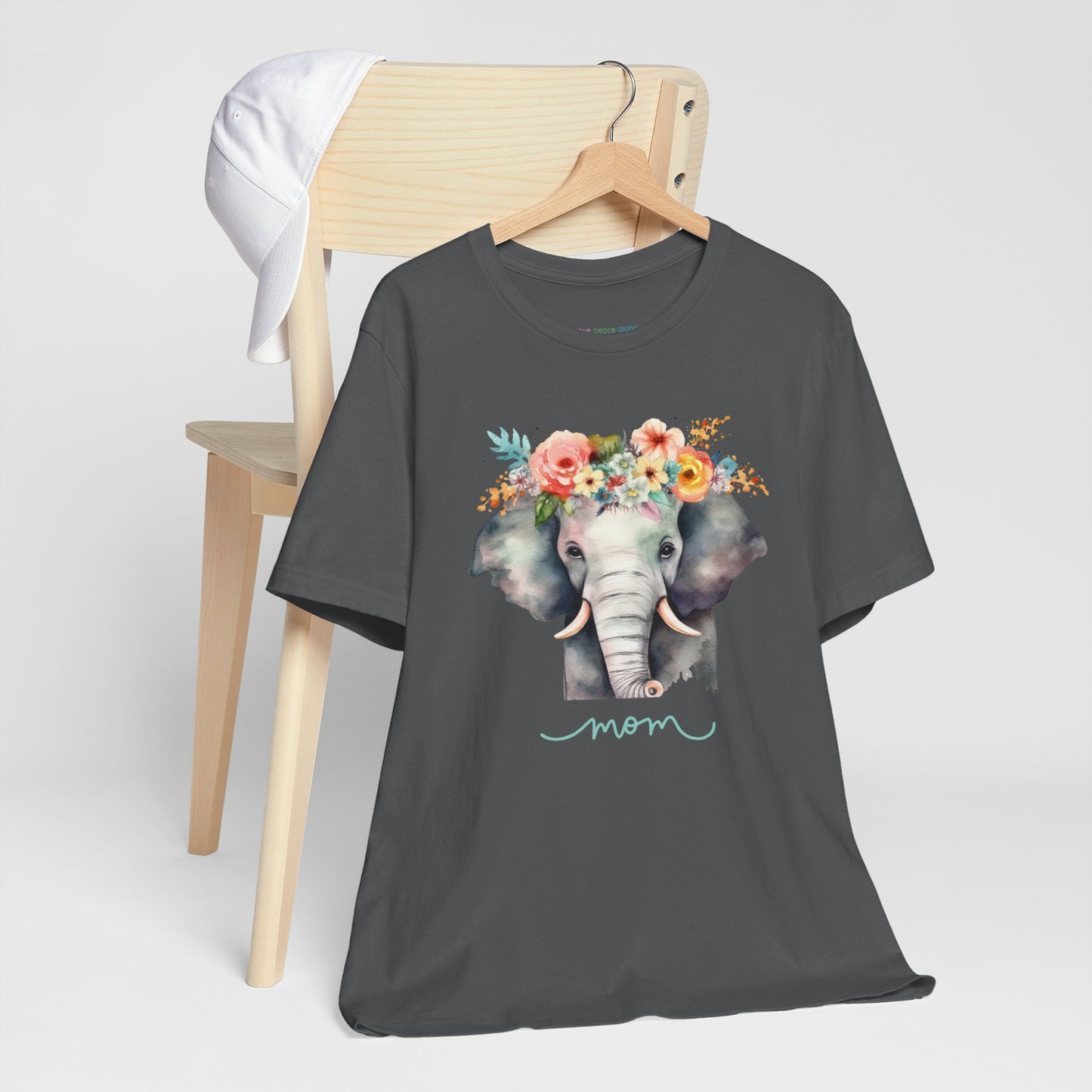 Pretty Elephant with Flower Crown Women's T-Shirt, Sweet Mom Gift Tee!