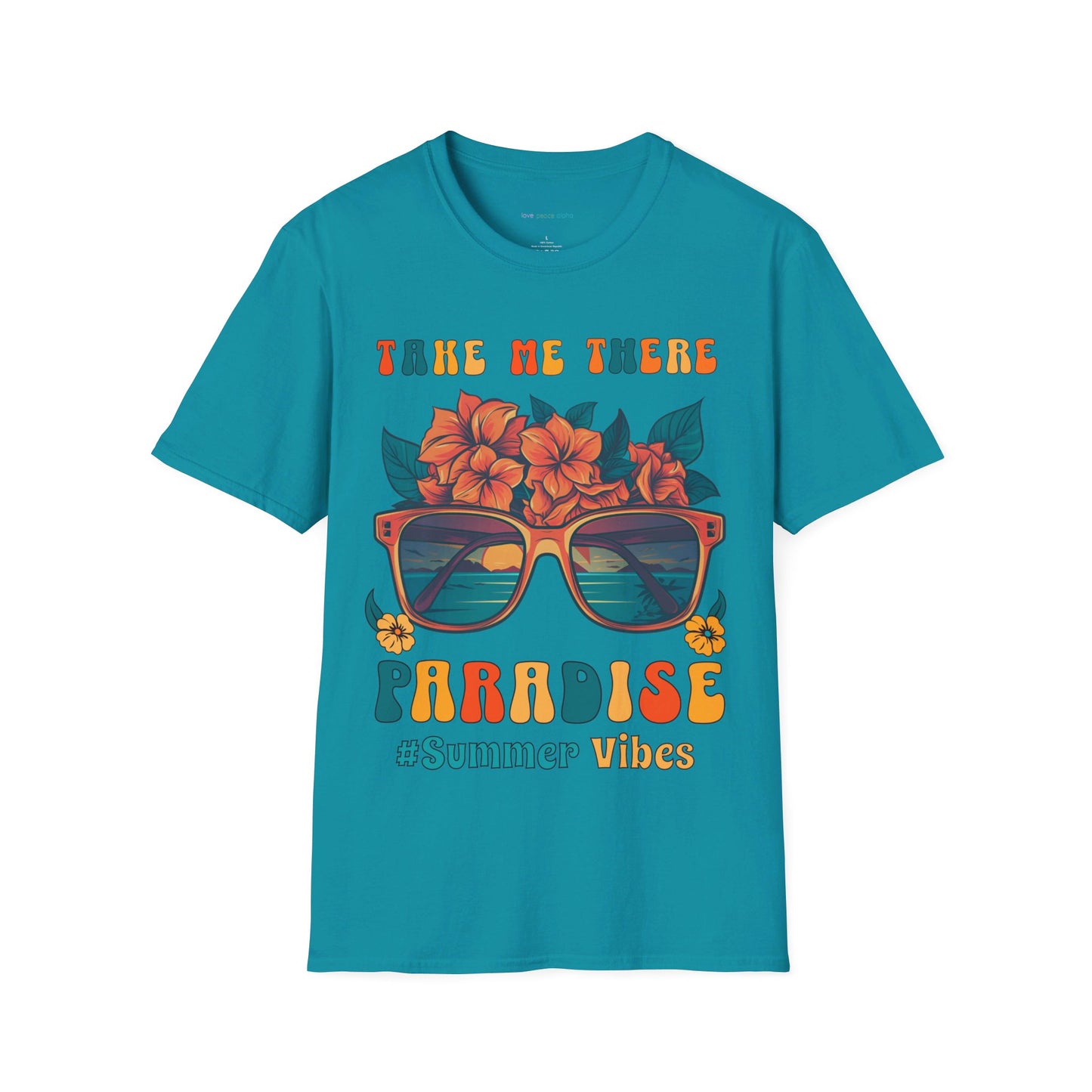 Tropical "Take Me There" Paradise design T-Shirt, Vacation Top Unisex