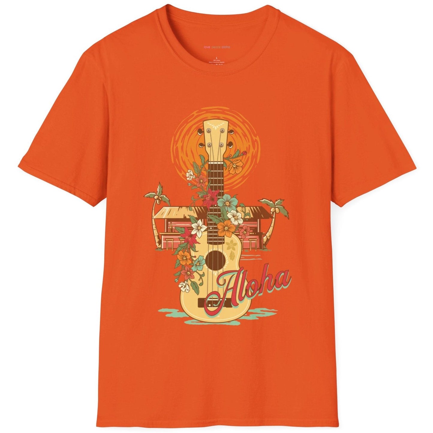 Ukulele Aloha T-shirt Unisex Orange