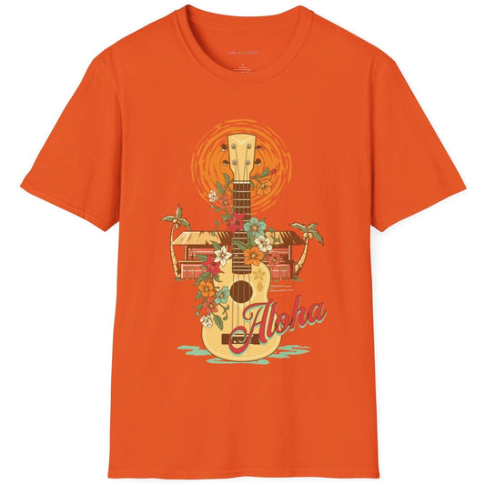 Ukulele Aloha T-shirt Unisex Orange