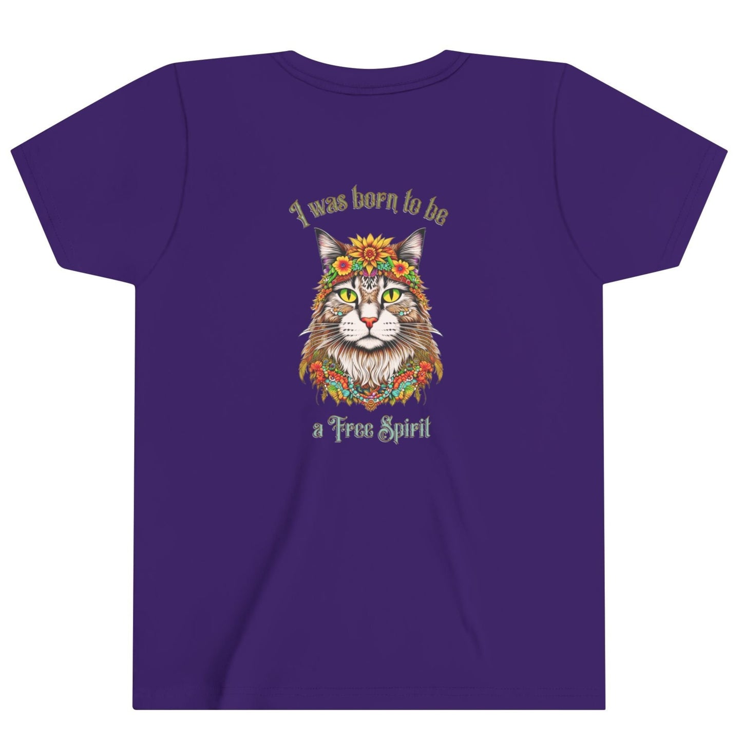 Kids Free Spirit Cat T-Shirt Purple