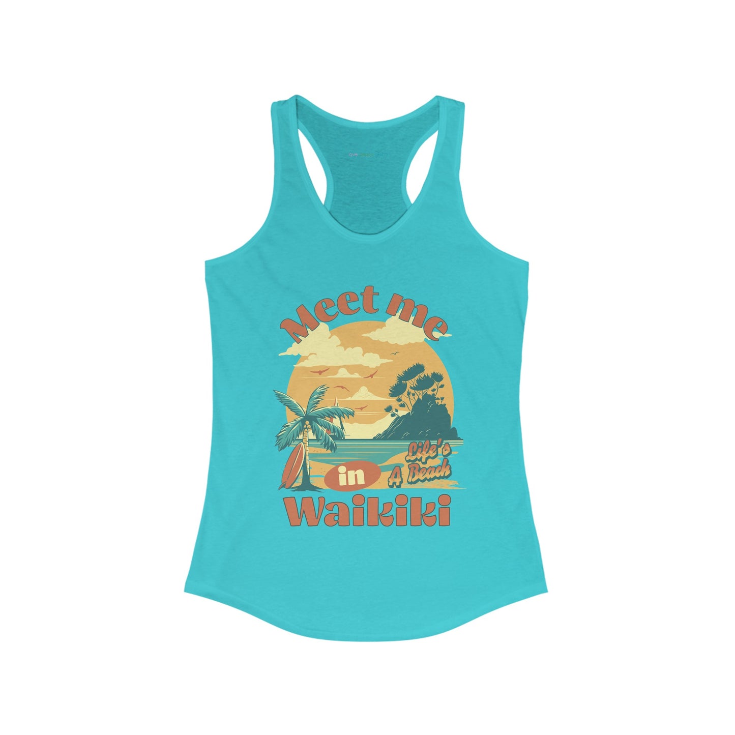 Waikiki design Women's Racerback Tank Top  - Hawaii Beach Tee