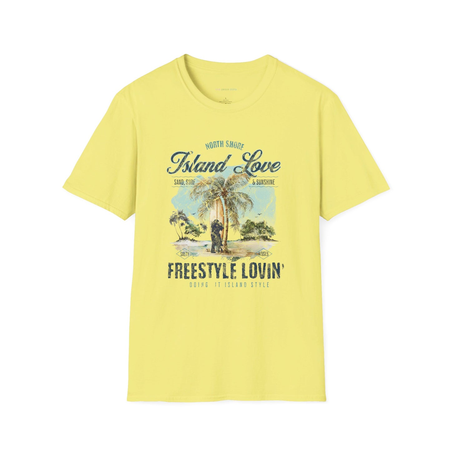 Island Love Hawaiian Design T-Shirt in unisex sizes comfy Cotton Tee