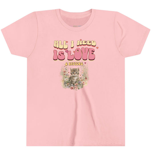 Pink Love and Kittens Youth T-Shirt