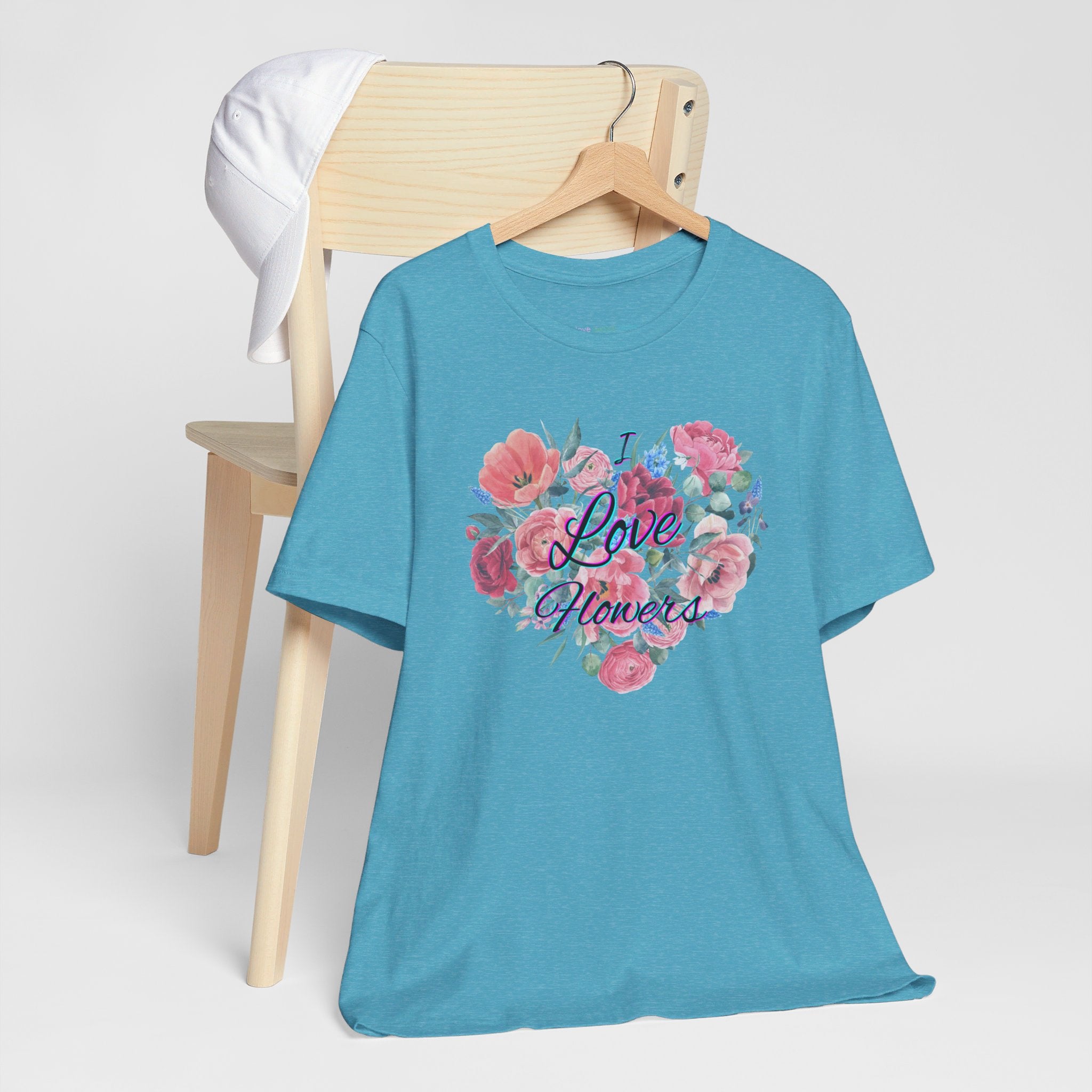 トップス CONP 24SS I Love Tachi Flower T-shirt Love-flower T-shirt for Women, Retro Peace, Harmony, Flower